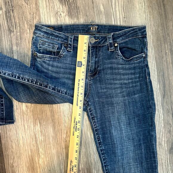 KUT from‎ the Kloth Straight Leg Jeans Women’s Size 8 Blue Whiskered High Rise - Picture 4 of 9